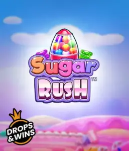 Enjoy the colorful world of the Sugar Rush slot game by Pragmatic Play, featuring a bright candy dispenser against a whimsical background of candyland. This image evokes the playfulness of the slot, highlighted with bright candies and charming typography. Perfect for players seeking a sweet adventure, delivering endless entertainment. 