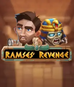 Dive into the thrilling world of Ramses' Revenge slot by Relax Gaming, showcasing a surprised explorer and a terrifying mummy set against an Egyptian tomb backdrop. This image captures the drama of tomb exploration, perfect for those interested in historical adventures, offering a gripping adventure. 